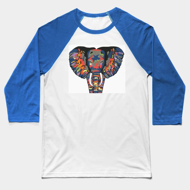 COLORFUL Elephant Painting Baseball T-Shirt by SartorisArt1